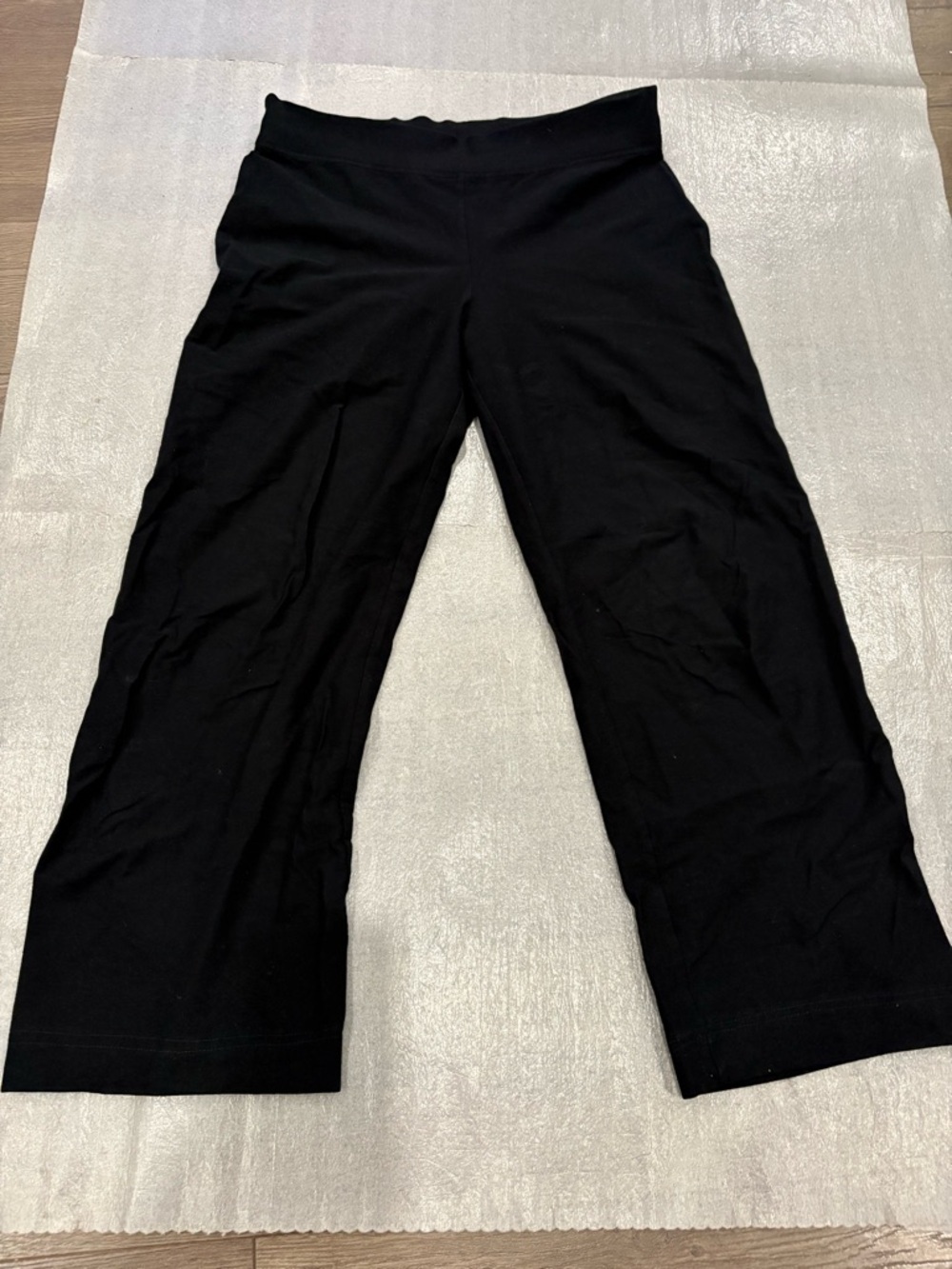 [XS]Eileen Fisher Black Wide-Leg Stretch Knit Pants